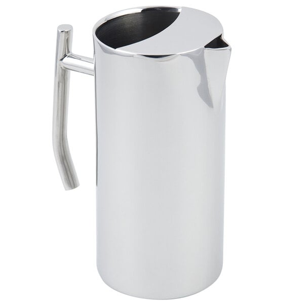 a silver metal container with a handle