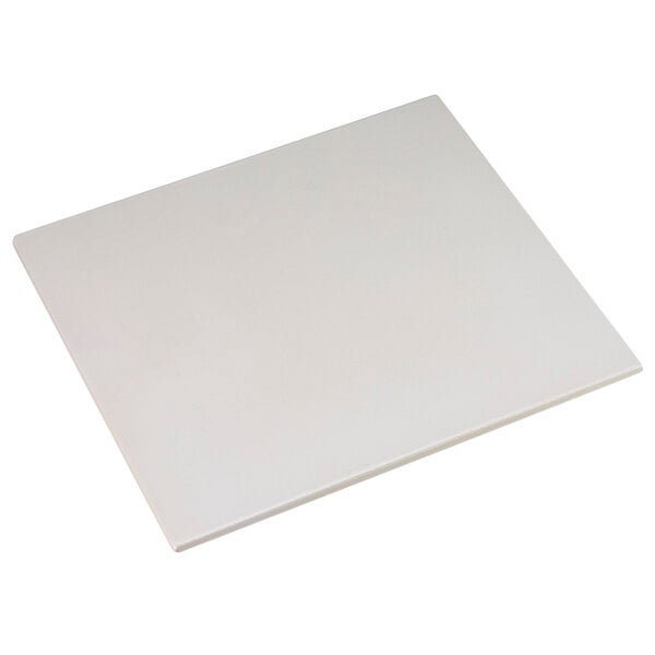 A white square pizza stone.