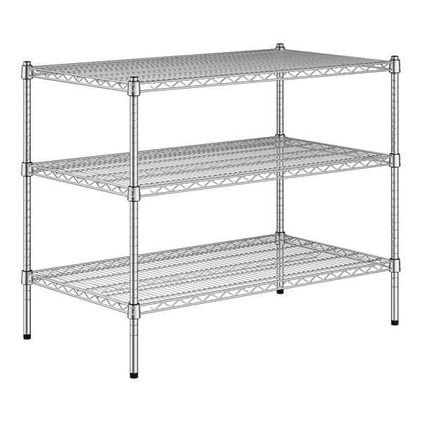 A Regency chrome wire shelving kit with three shelves.