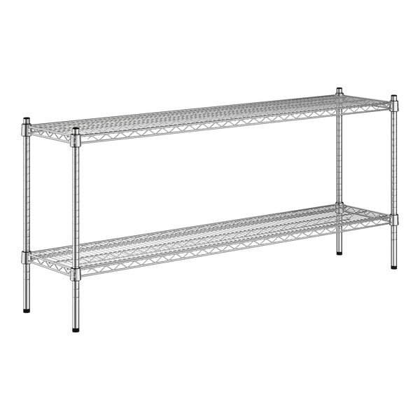 A Regency chrome wire shelving kit with two shelves.