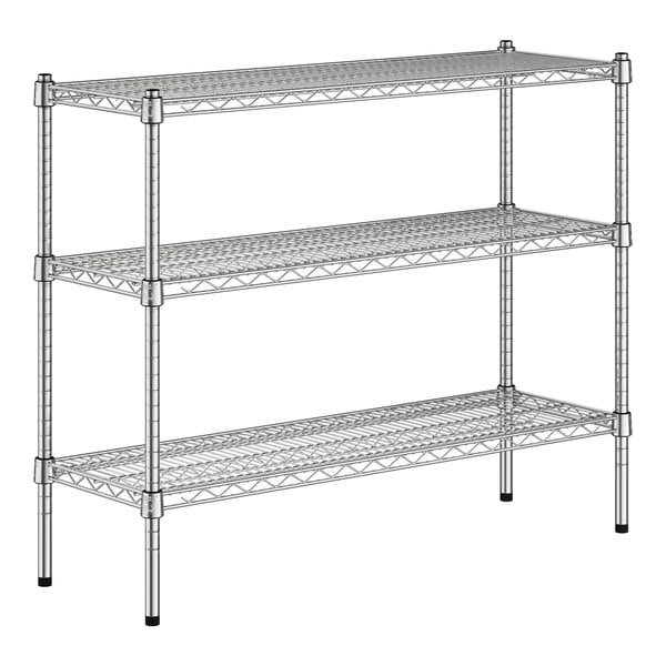 A Regency chrome wire shelving kit with three shelves.