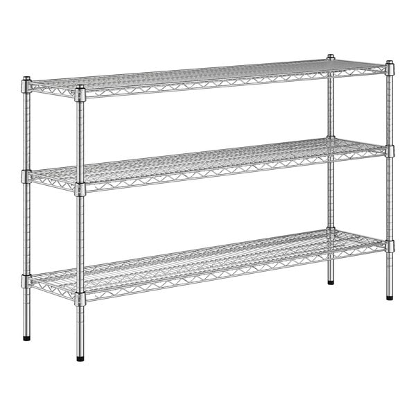 A Regency chrome wire shelving kit with three shelves.