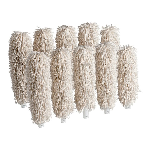 A set of ten extra-large replacement brush heads for the Noble Warewashing GP1250 Glass Genie.