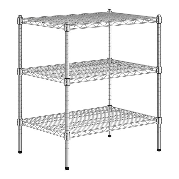 A wireframe of a Regency chrome 3-shelf kit.