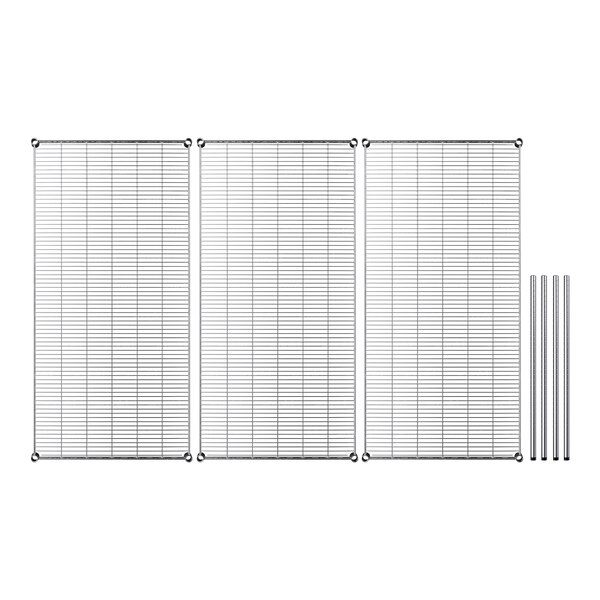 A metal grid with metal rods.