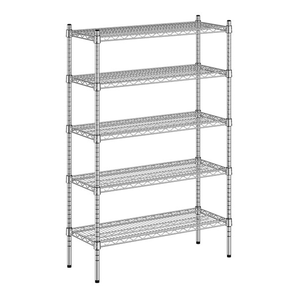 A wireframe of a Regency chrome 5-shelf kit.