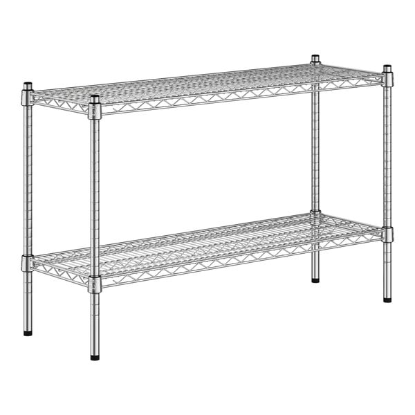 A wireframe Regency chrome wire shelf kit with two shelves.