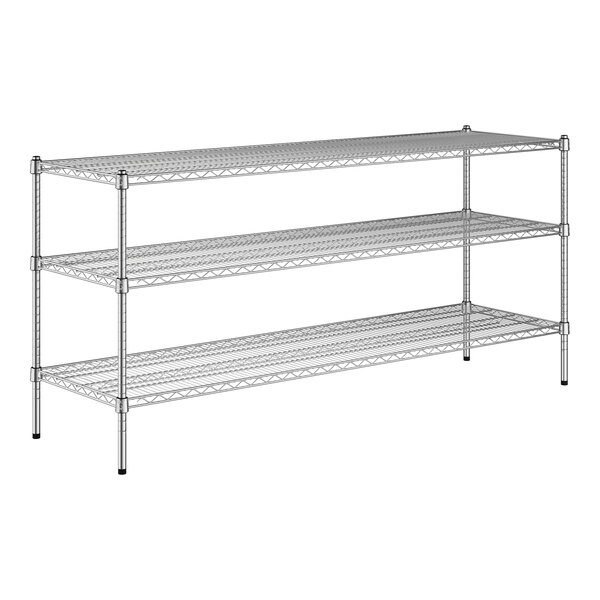 A Regency chrome wire shelving kit with three shelves.