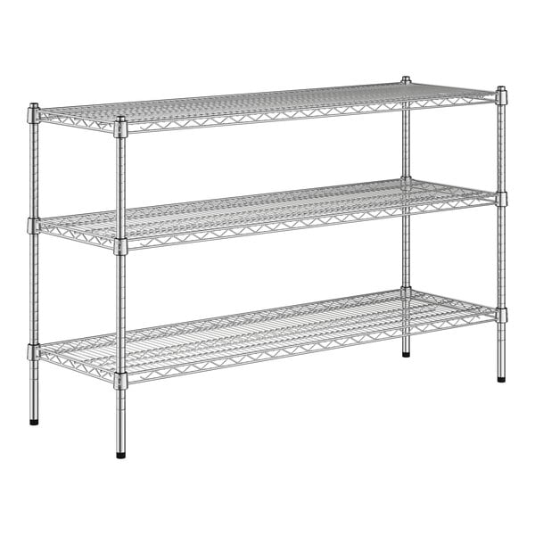 A Regency chrome wire shelving kit with three shelves.