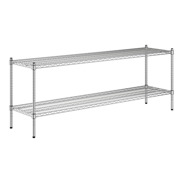 A Regency chrome wire shelving kit with two shelves on it.