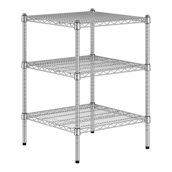 A Regency chrome wire shelf kit with three shelves.