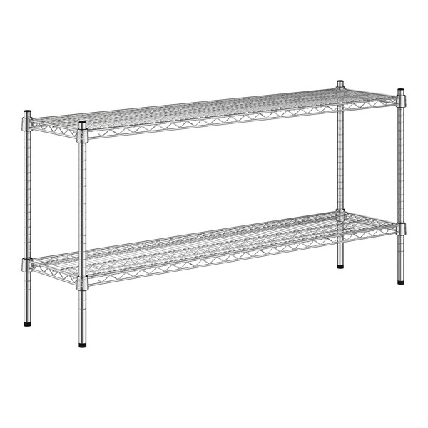 A wireframe of a chrome metal Regency 2-shelf kit.