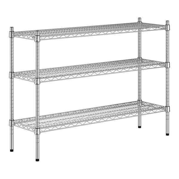 A Regency chrome wire shelving kit with three shelves.