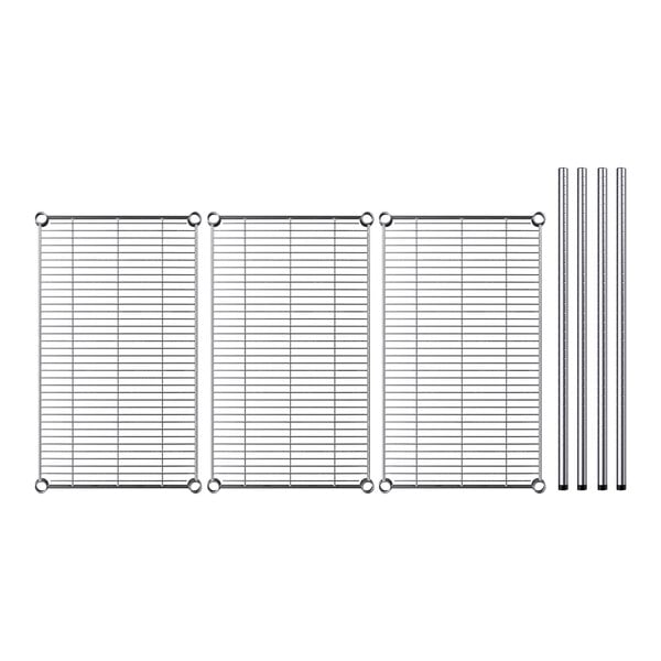 A Regency wire rack with metal shelves and rods.