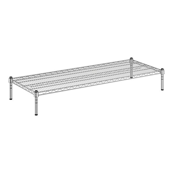 A chrome wireframe Regency dunnage shelf with two shelves.