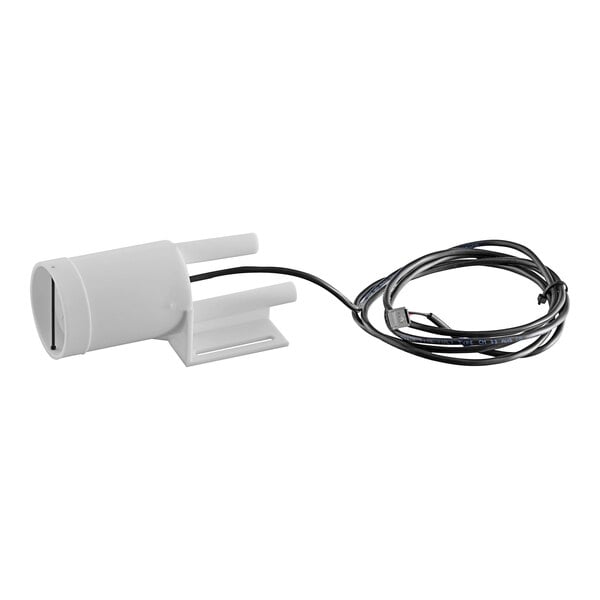 A white Hoshizaki float switch with a white cord
