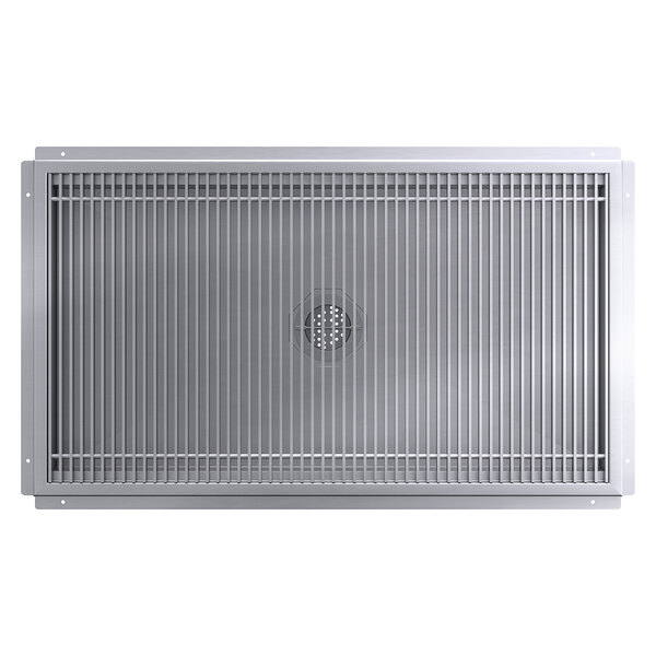 A Regency stainless steel floor trough grate with drain.