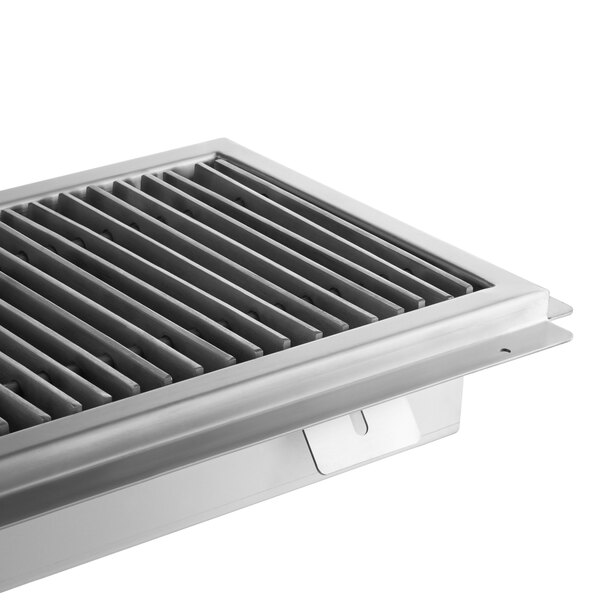 A Regency stainless steel floor trough grate.