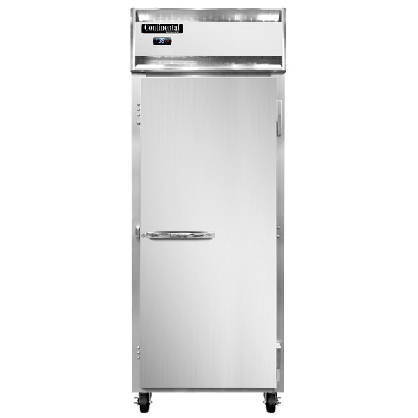 A Continental Refrigerator reach-in refrigerator with a white door and black logo.