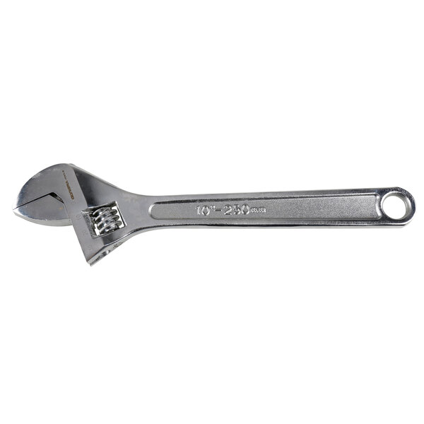 An Olympia Tools adjustable wrench with a white background.