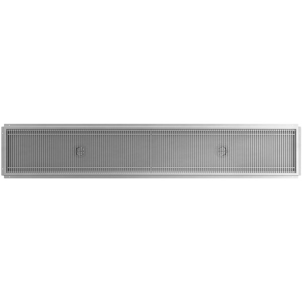 a rectangular metal vent with holes