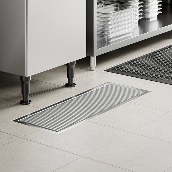 Regency FWR-1236 12" x 36" 14-Gauge Stainless Steel Floor Water Receptacle with Grate