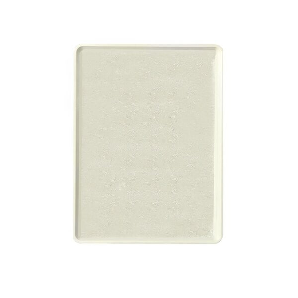 A white rectangular tray with a white border.