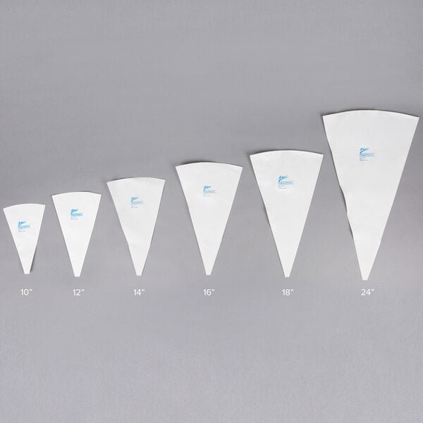 a white triangle shaped object with blue logo