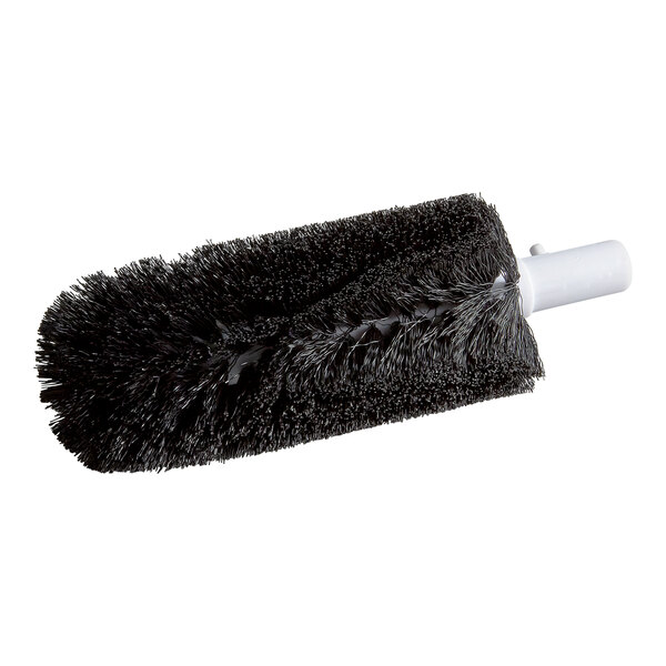 A black cylindrical glass washer brush with a white plastic base, designed for use with electric glass washers.