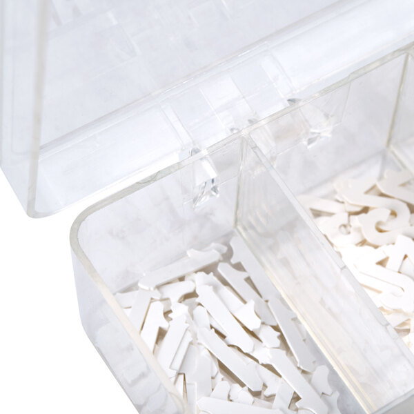 3/4" Plastic White Deli Tag Insert Numbers 0 to 9 with Plastic Case