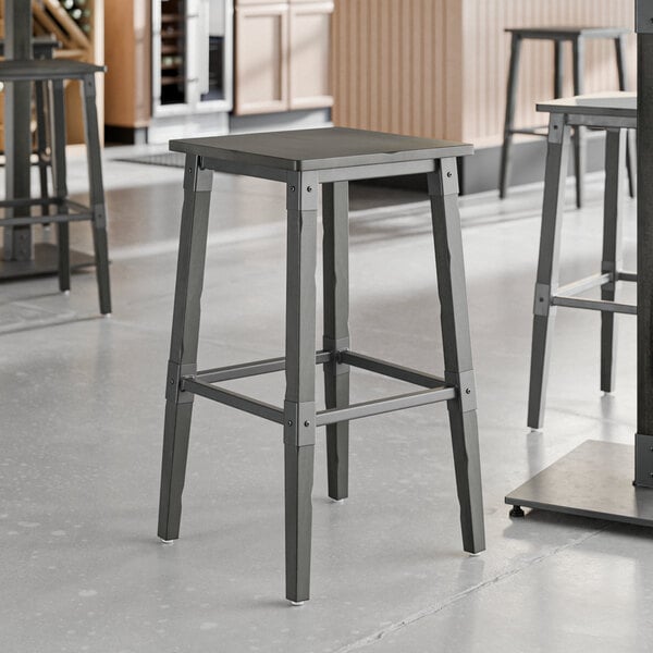 Lancaster Table & Seating Industrial Backless Bar Stool with Slate Gray Finish
