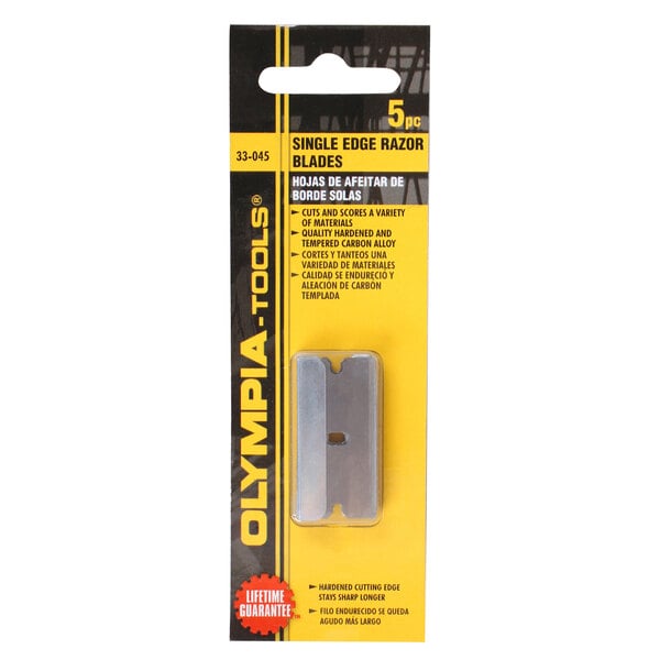 Olympia Tools 33-045 Razor Scraper Single Edge Blade - 5/Pack