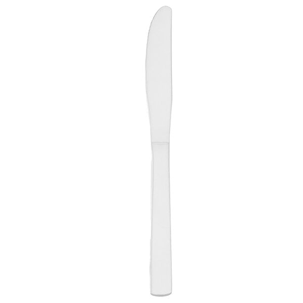 A close-up of a Walco Windsor Supreme stainless steel dinner knife.
