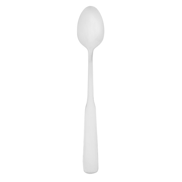 A close-up of a Walco stainless steel iced tea spoon with a long handle.