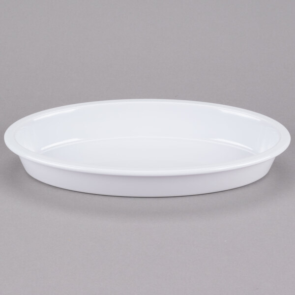 A white oval dish.