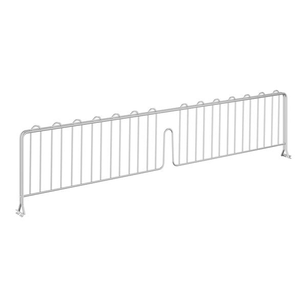 A white metal fence divider for a Regency wire shelf.