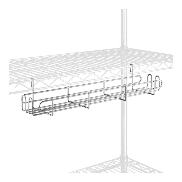 A metal rack for a Regency chrome wire shelf.