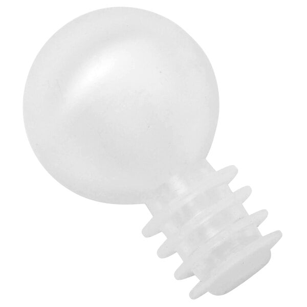 A frosted white plastic stopper with a plastic cap.