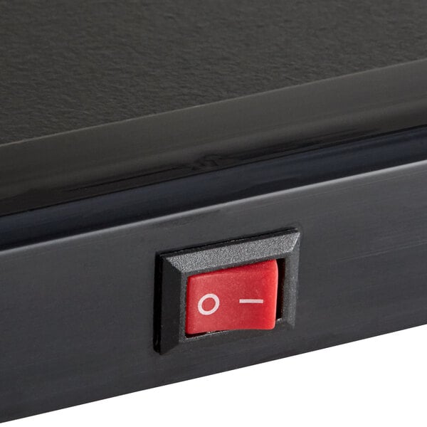 A close up of the switch on a Choice LED square bar sign box.