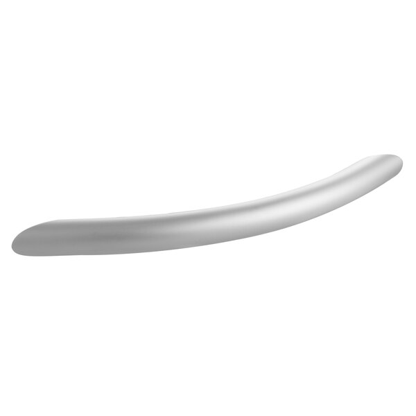 a white curved object with a white background