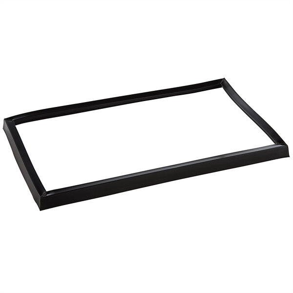 a black rectangular frame with a white background