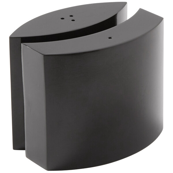 An American Metalcraft black stainless steel salt and pepper shaker set.