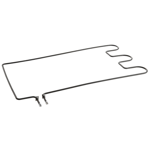 A wire frame heating element with metal rods.