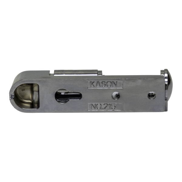 A chrome Kason 215-000004 hinge.