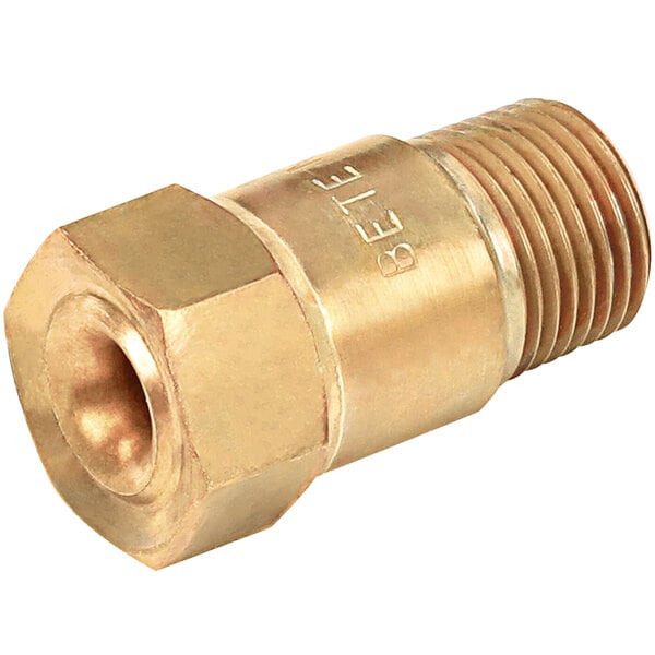 A brass threaded male fitting for a Hardt nozzle spray.