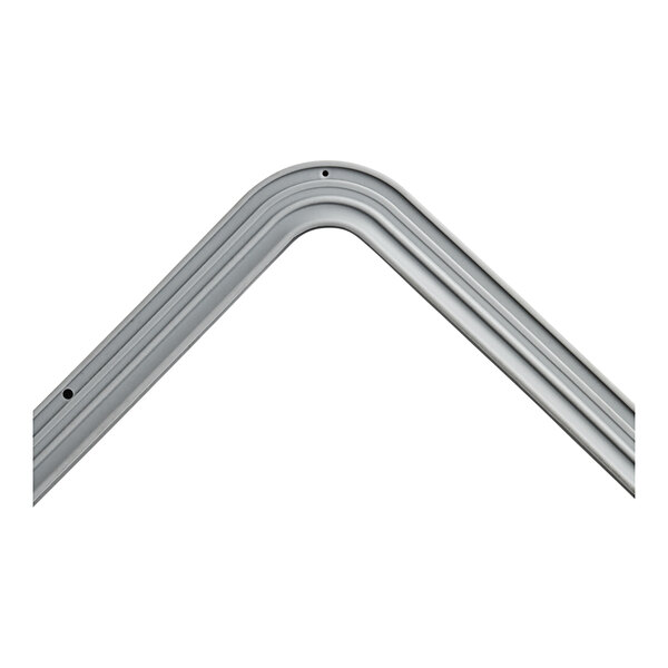 A white metal gasket with a grey triangle on a corner.