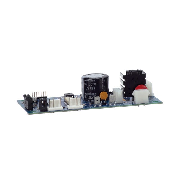 A close-up of a Lancer Control Board, showing a small circuit board with a capacitor.