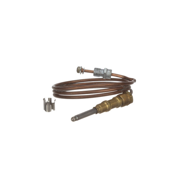 A copper and brass metal cable with a screw used for a Wilbur Curtis coffee machine.
