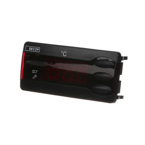 A white AHT Cooling Systems digital display with red numbers.