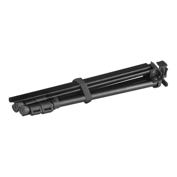 A black aluminum board stand in a folded position.